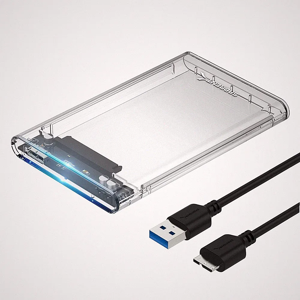SABRENT 2.5 Inch SATA to USB 3.0 Tool Free Clear External Hard Drive Enclosur...