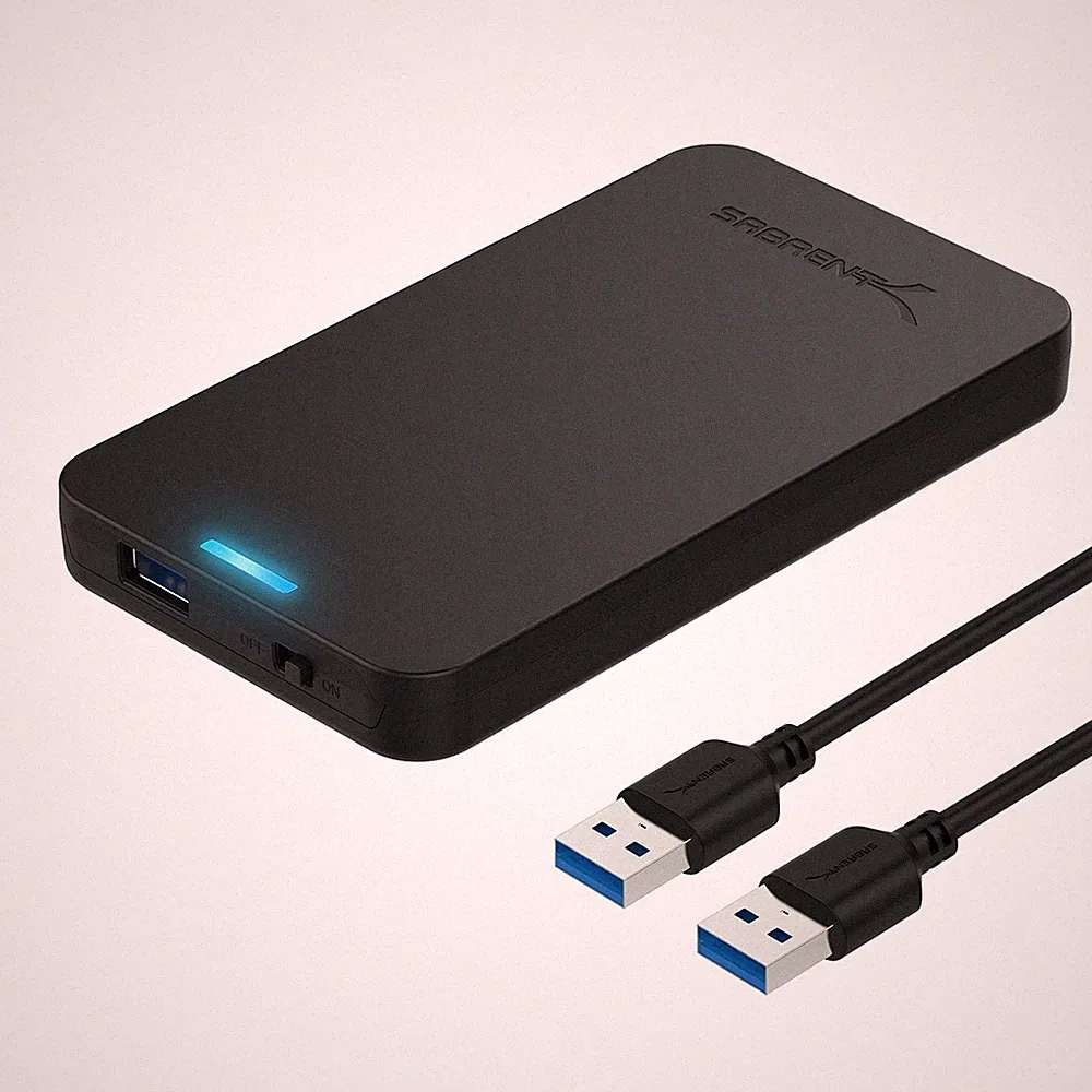 SABRENT 2.5 Inch SATA to USB 3.0 Tool Free External Hard Black, Black