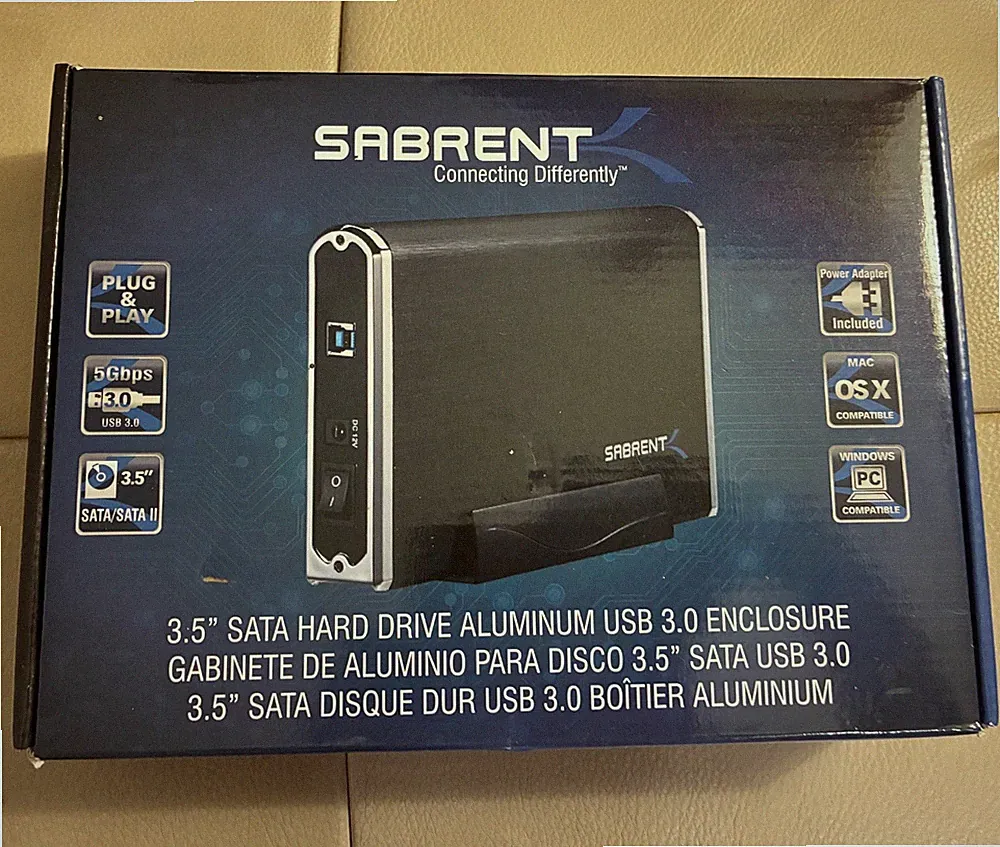 SABRENT: 3.5” SATA Hard Drive Aluminum Enclosure 3.0 USB