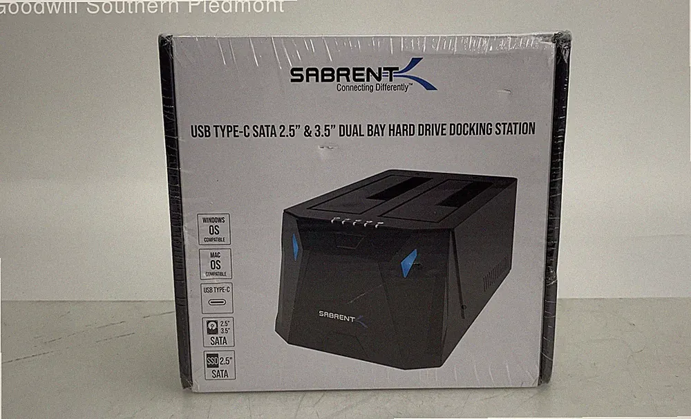 Sabrent EC-CH2B USB Type-C SATA 2.5" 3.5" Dual Bay Docking Station - New
