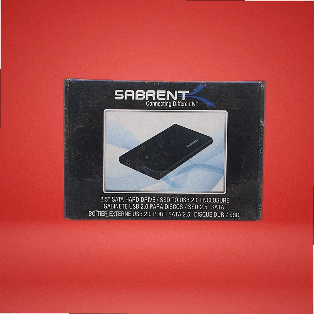 Sabrent SATA 2.5 Inch Hard Drive/SSD To USB 2.0 Enclosure W/AC Adapter