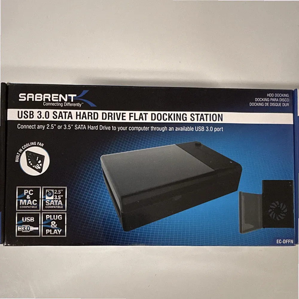 Sabrent USB 3.0 SATA Hard Drive Docking Station EC-DFFN 2.5/3.5" Cooling Fan