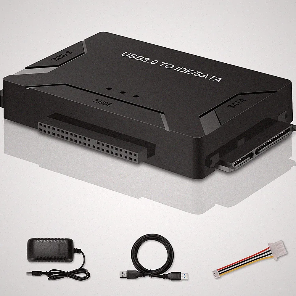 USB 3.0 to SATA IDE Adapter, Hard Drive Reader External Ultra Recovery Conver...